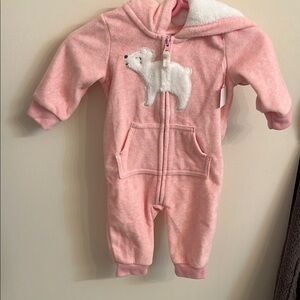Carters Pink Bear Cozy Onesie